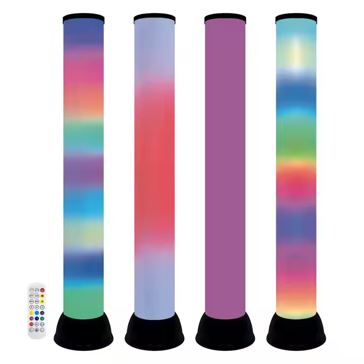 Floor lamp with sculptural design—casts layered, ambient glows. Unique light patterns transform spaces, blending artistry with function for standout visuals.